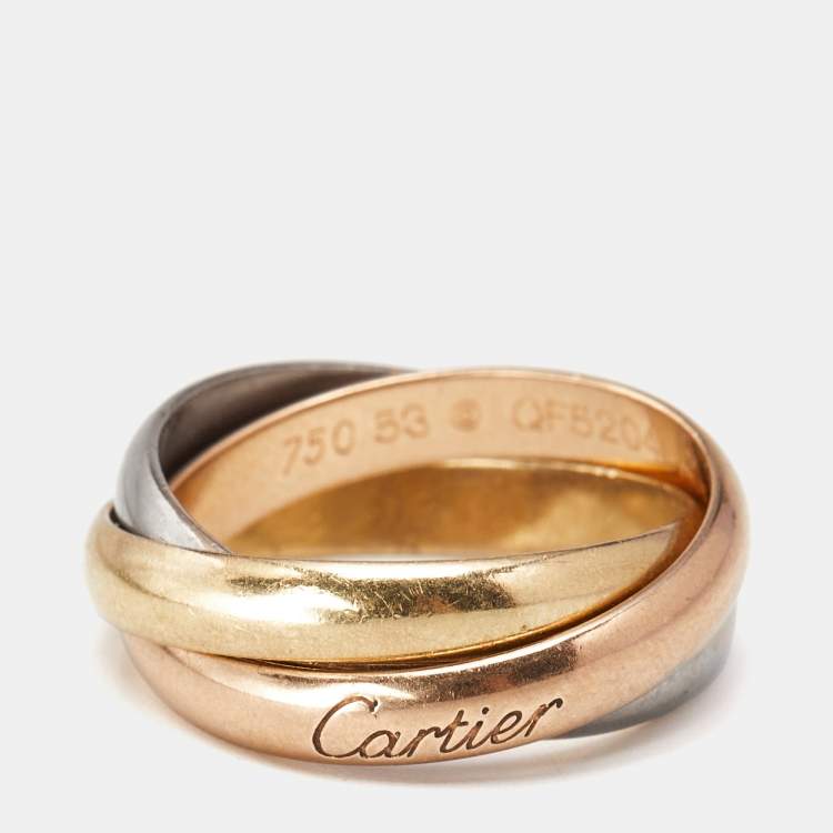 مملوكة مسبقًا Cartier Trinity 18k Three Tone Gold Ring Size 53