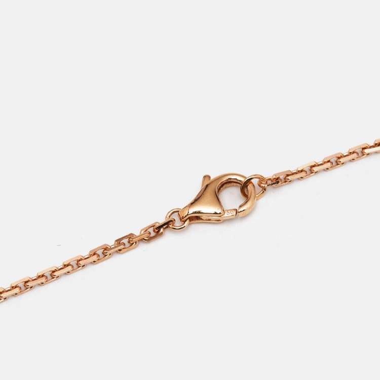 Pre Owned Cartier Love Diamond 18k Rose Gold Pendant Necklace