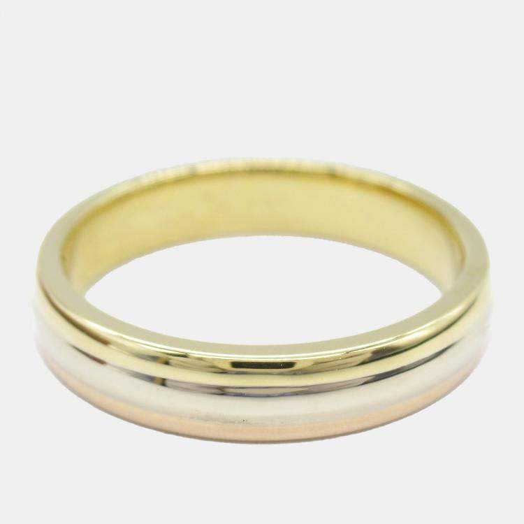 Pre Owned Cartier 18K Yellow, White, Pink Gold Trinity Vendome Ring EU 54