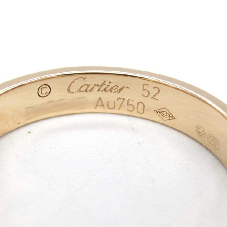 Pre Owned Cartier 18K Rose Gold Love Band Ring EU 52