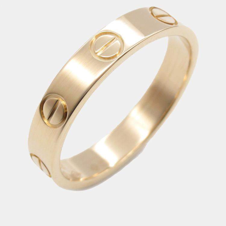 Pre Owned Cartier 18K Rose Gold Love Band Ring EU 52