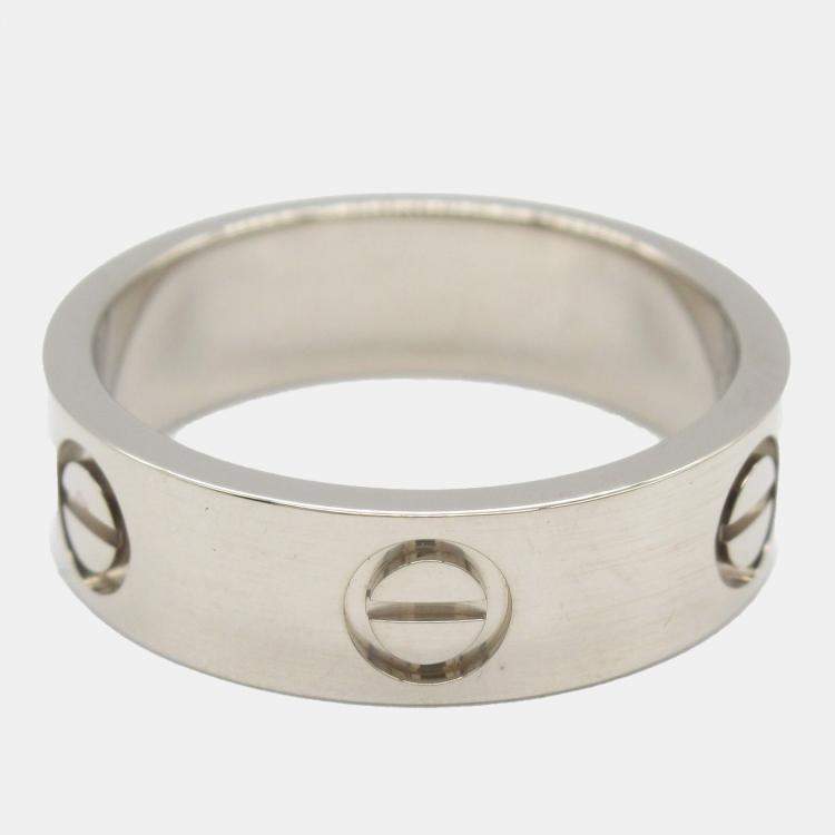 Pre Owned Cartier 18K White Gold Love Ring EU 53