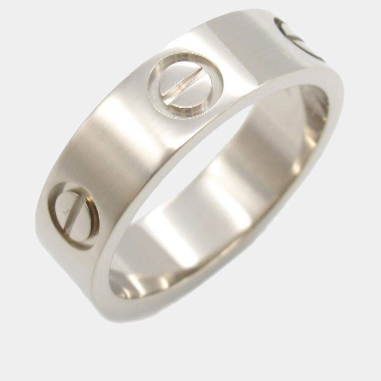 Pre Owned Cartier 18K White Gold Love Ring EU 53