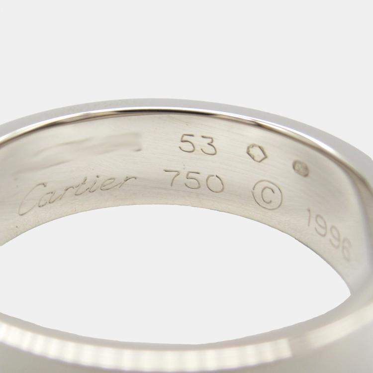 Pre Owned Cartier 18K White Gold Love Ring EU 53