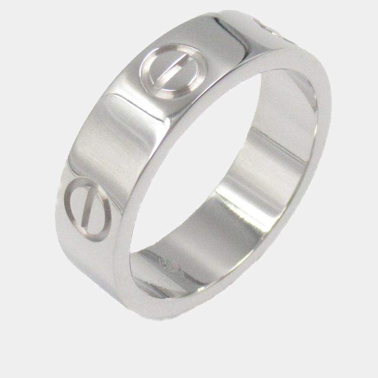 Pre Owned Cartier 18K White Gold Love Ring  EU 52