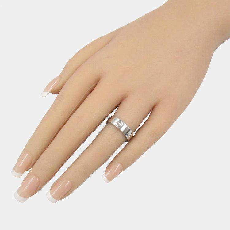 Pre Owned Cartier 18K White Gold Love Ring  EU 52