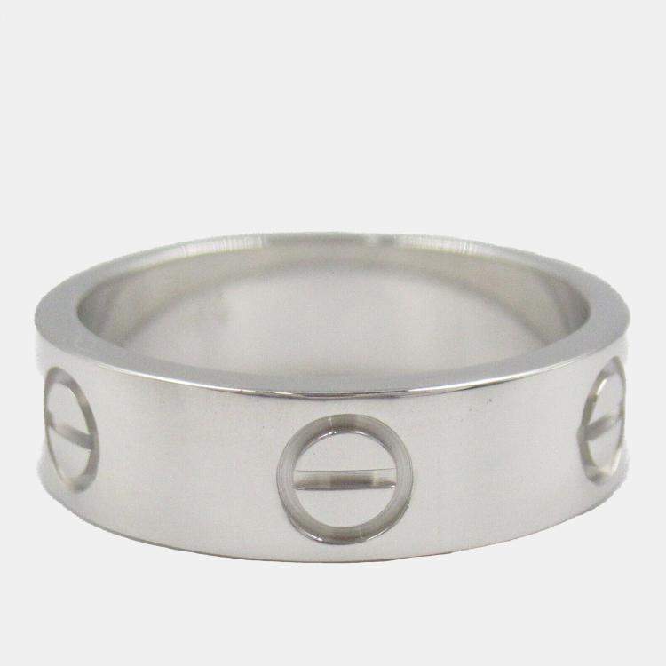 Pre Owned Cartier 18K White Gold Love Ring  EU 52