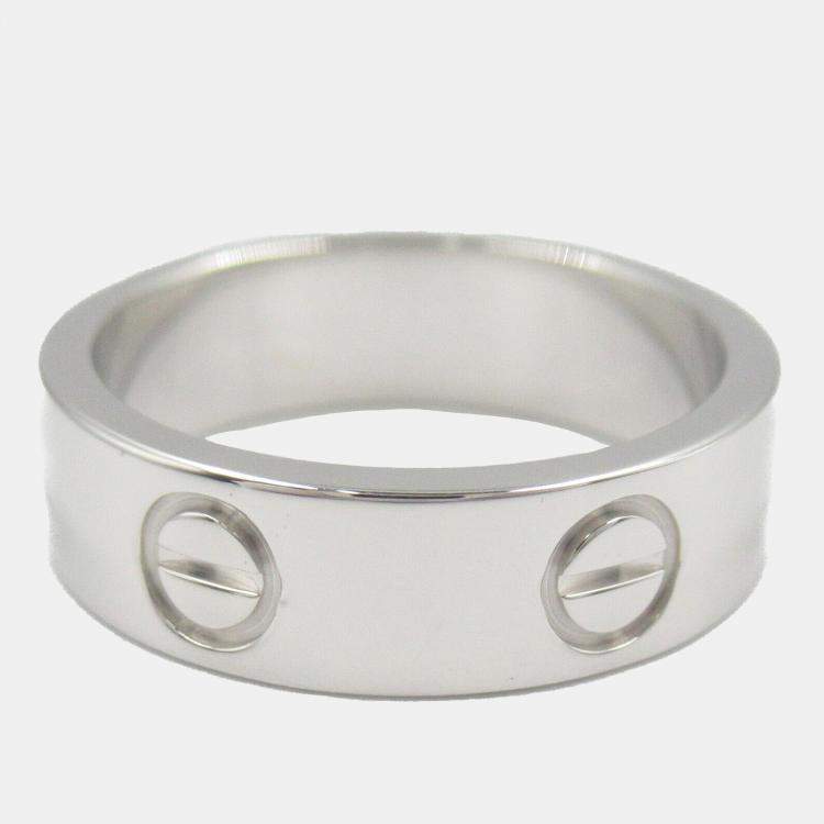Pre Owned Cartier 18K White Gold Love Ring  EU 52