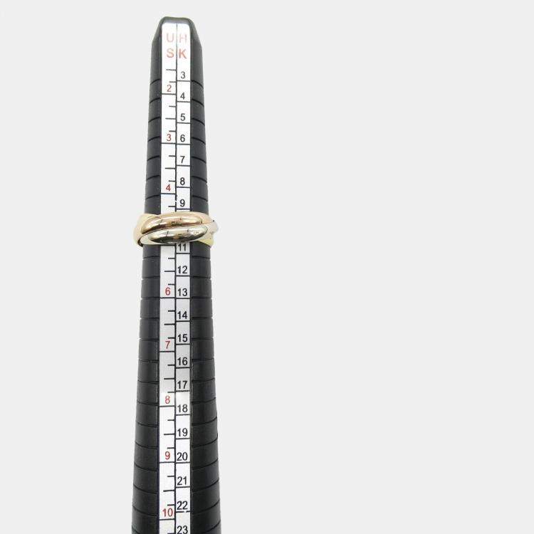 Pre Owned Cartier 18K Yellow, Rose, White Gold Trinity Ring EU 49