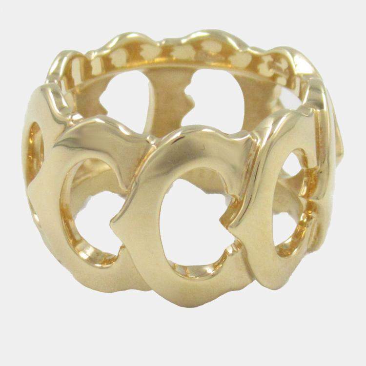 Pre Owned Cartier 18K Yellow Gold C De Cartier Ring EU 47