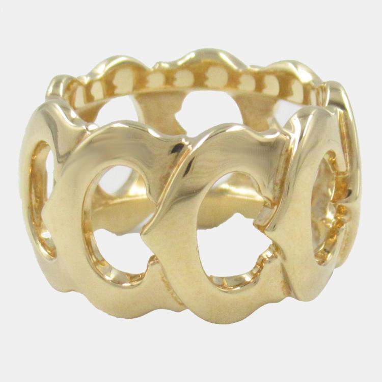 Pre Owned Cartier 18K Yellow Gold C De Cartier Ring EU 47