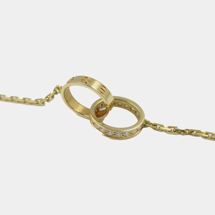 Pre Owned Cartier 18K Yellow Gold Baby Love Diamond Necklace
