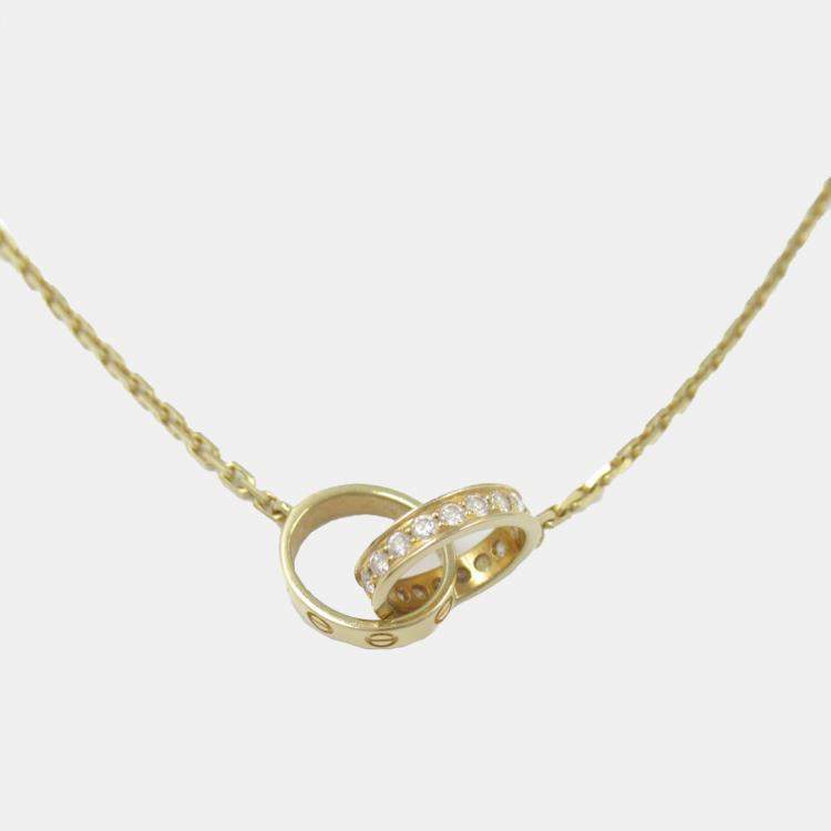 Pre Owned Cartier 18K Yellow Gold Baby Love Diamond Necklace