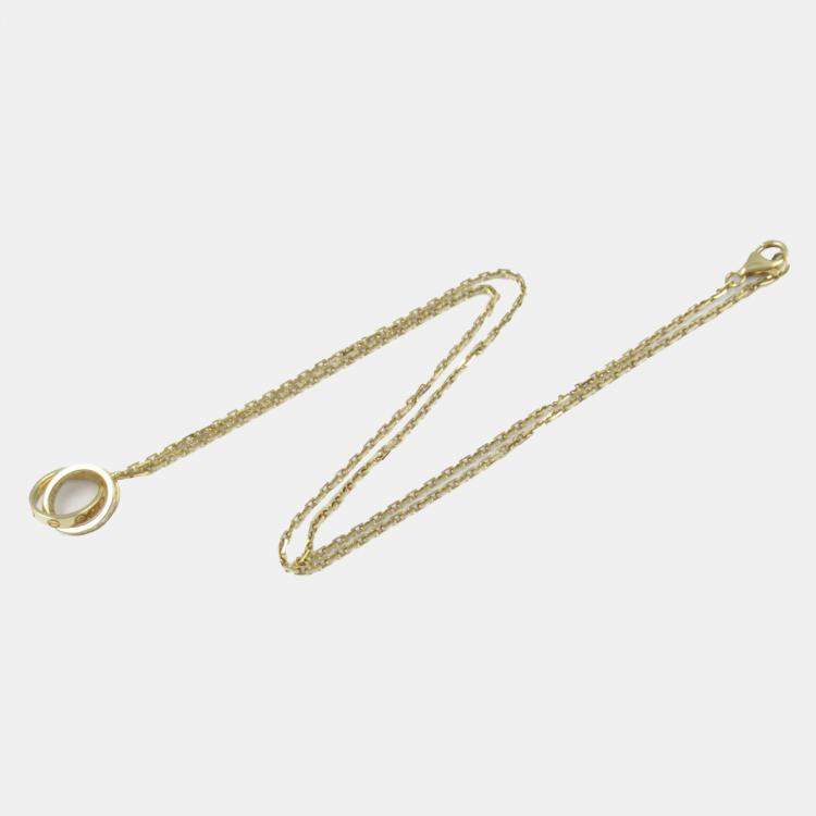 Pre Owned Cartier 18K Yellow Gold Baby Love Diamond Necklace