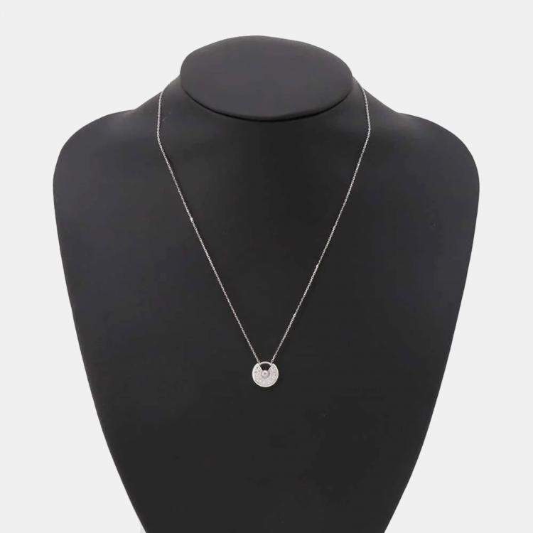 Pre Owned Cartier 18K White Gold and Diamond Amulette De Cartier Pendant Necklace