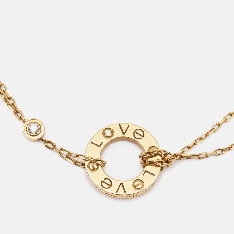 Pre Owned Cartier Love Diamond 18k Yellow Gold Bracelet
