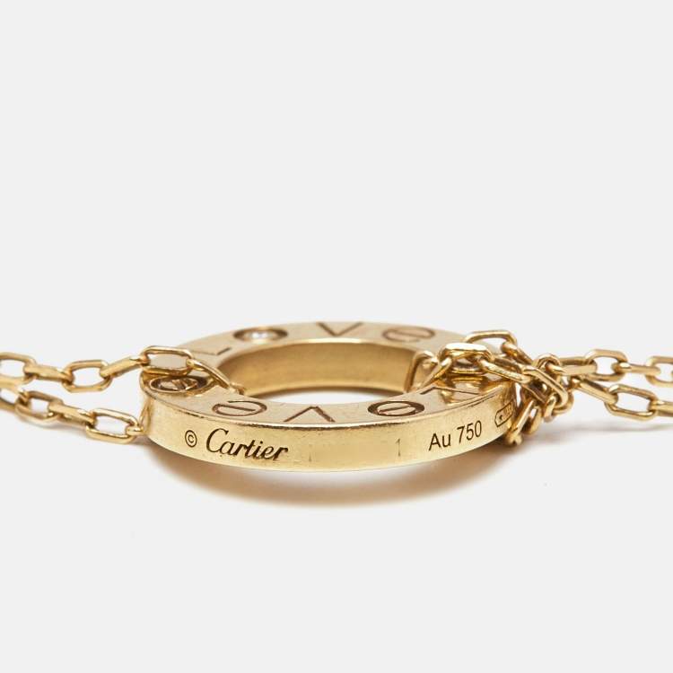 Pre Owned Cartier Love Diamond 18k Yellow Gold Bracelet