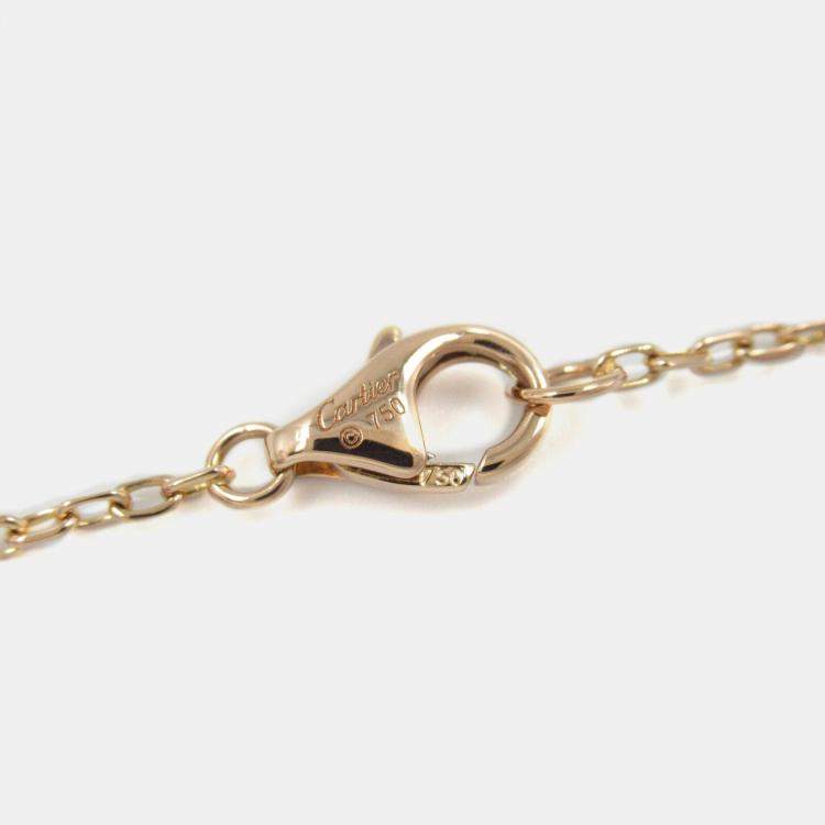 Pre Owned Cartier 18K Rose Gold Diamond Ceramic Love Necklace 