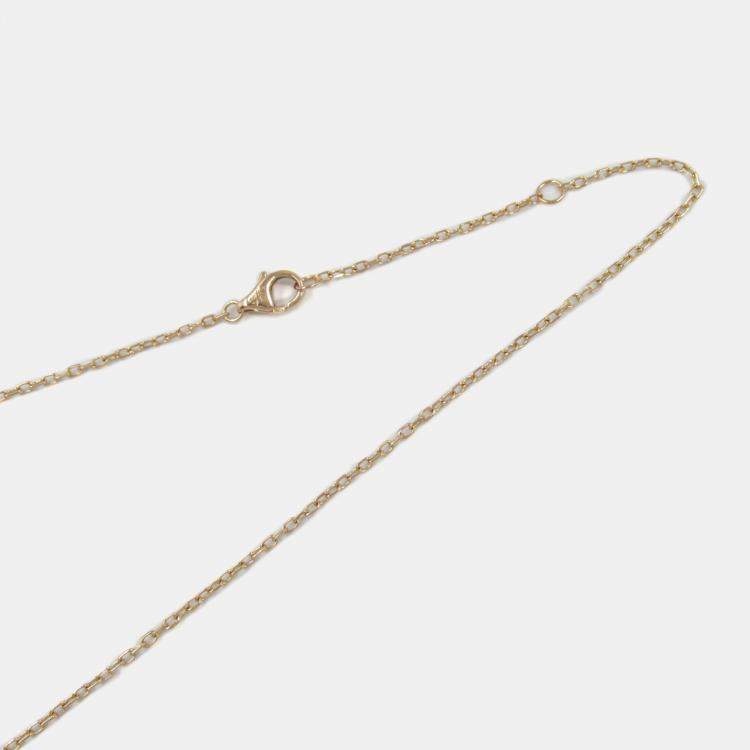 Pre Owned Cartier 18K Rose Gold Diamond Ceramic Love Necklace 
