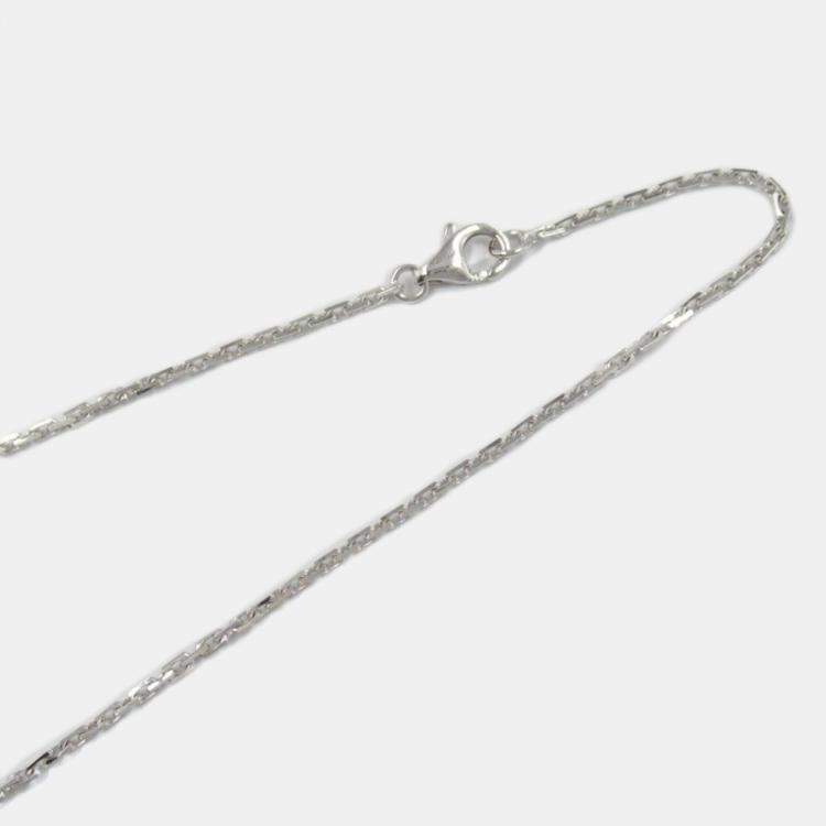 Pre Owned Cartier 18K White Gold Diamond Ceramic Baby Love Necklace 