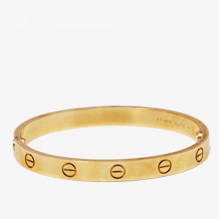 Pre Owned Cartier Love 18k Yellow Gold Classic Model Bracelet 16