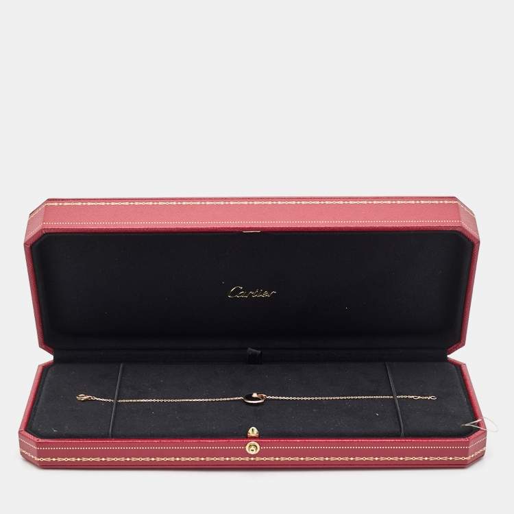 Pre Owned Cartier Amulette De Cartier Onyx Diamond 18k Rose Gold XS Model Bracelet