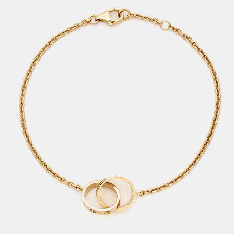Pre Owned Cartier Love Interlocking Loops 18k Yellow Gold Bracelet