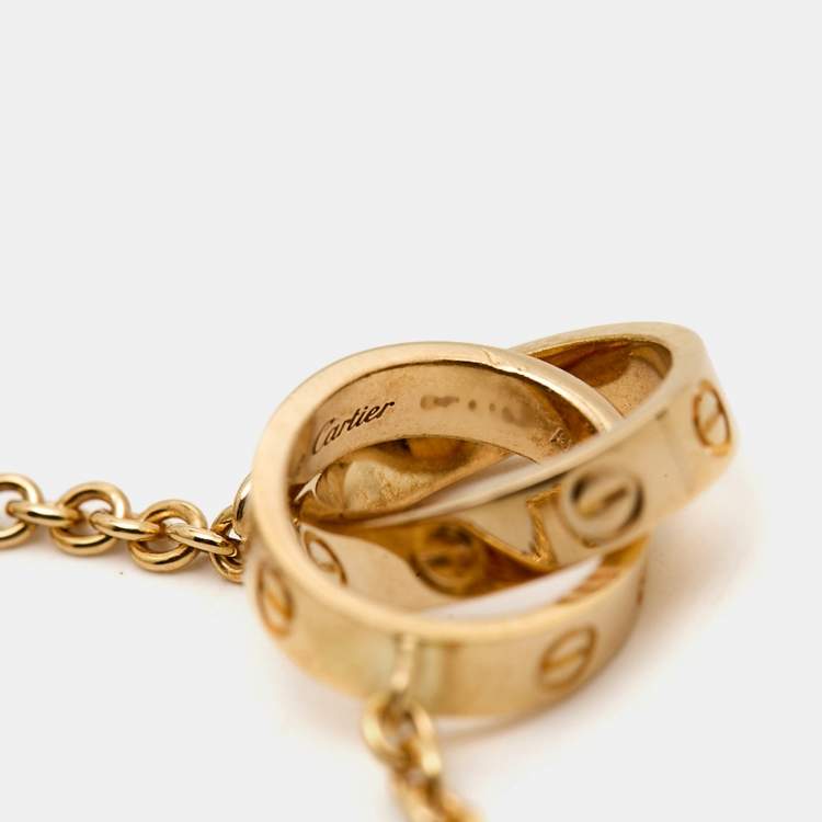 Pre Owned Cartier Love Interlocking Loops 18k Yellow Gold Bracelet