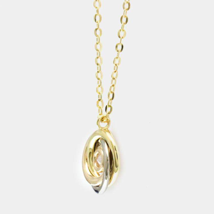 Pre Owned  Cartier  18K Pink White Yellow Gold Diamond Trinity De Cartier Pendant Necklace
