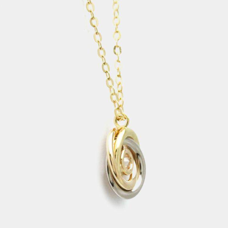 Pre Owned  Cartier  18K Pink White Yellow Gold Diamond Trinity De Cartier Pendant Necklace