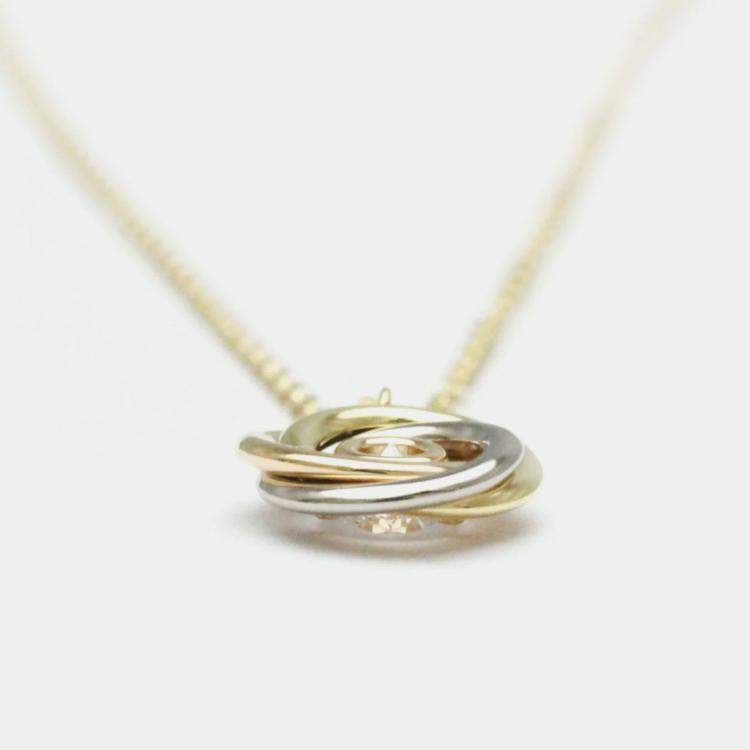 Pre Owned  Cartier  18K Pink White Yellow Gold Diamond Trinity De Cartier Pendant Necklace