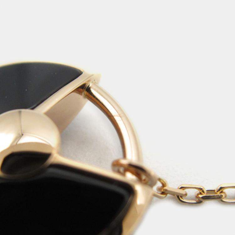 Pre Owned Cartier 18K Rose Gold, Diamond and Onyx Amulette De Cartier Necklace