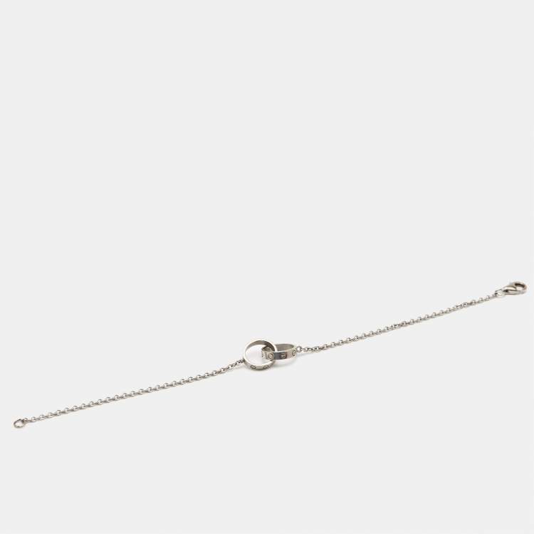 Pre Owned Cartier Love Interlocking Loops 18k White Gold Bracelet