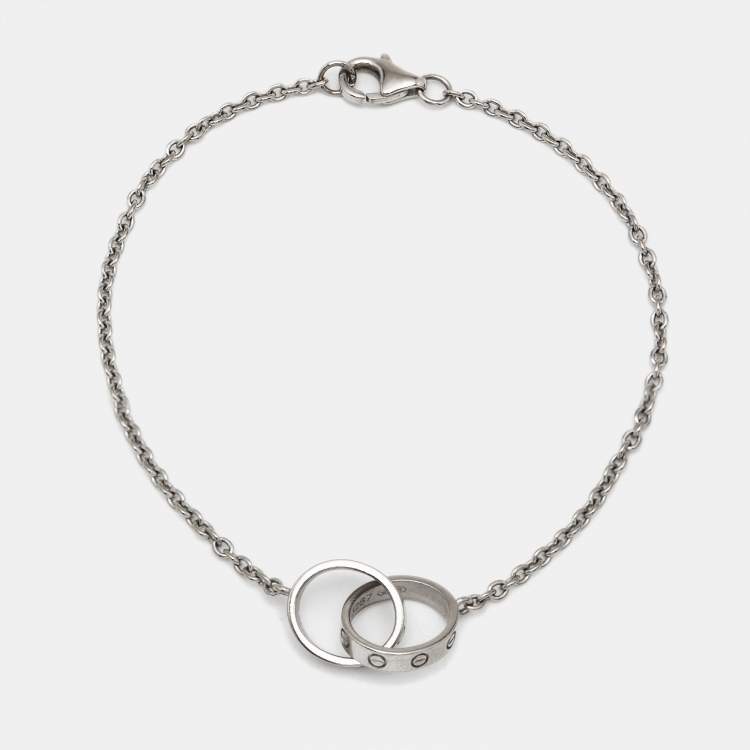 Pre Owned Cartier Love Interlocking Loops 18k White Gold Bracelet
