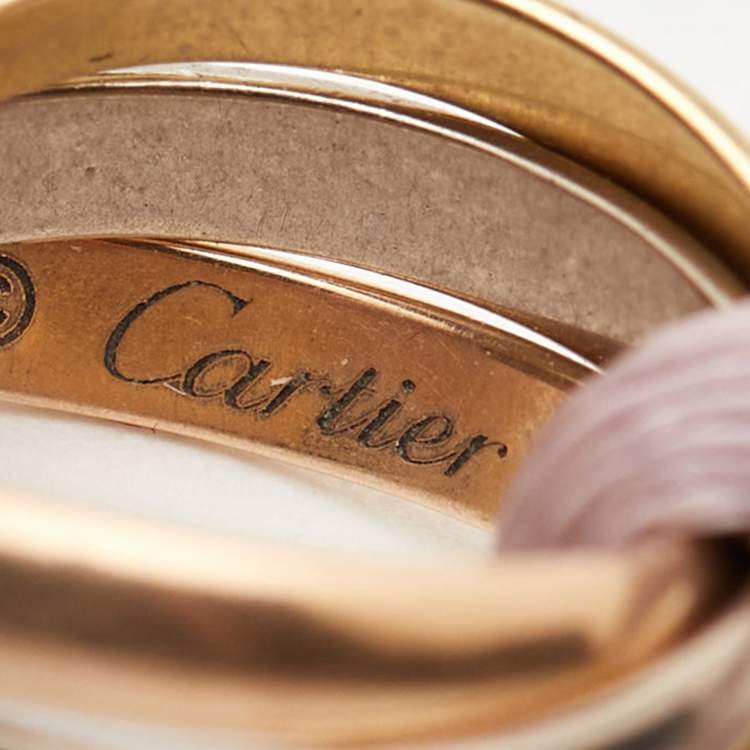 Pre Owned Cartier Trinity 18K Three Tone Gold Pink Cord Bracelet
