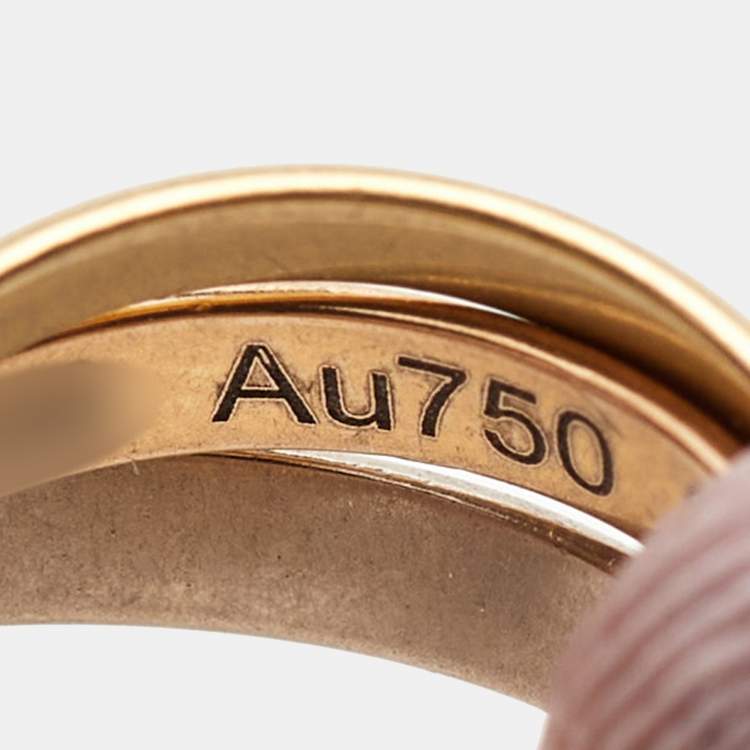 Pre Owned Cartier Trinity 18K Three Tone Gold Pink Cord Bracelet