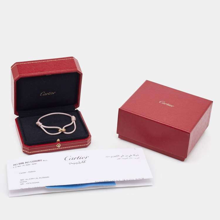 Pre Owned Cartier Trinity 18K Three Tone Gold Pink Cord Bracelet