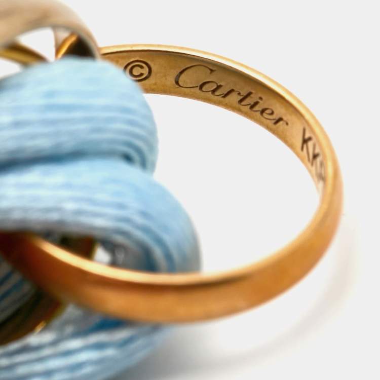 Pre Owned Cartier Trinity 18k Three Tone Gold Adjustable Cord Bracelet