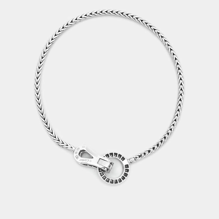 Pre Owned Cartier Agrafe Diamond 18K White Gold Bracelet
