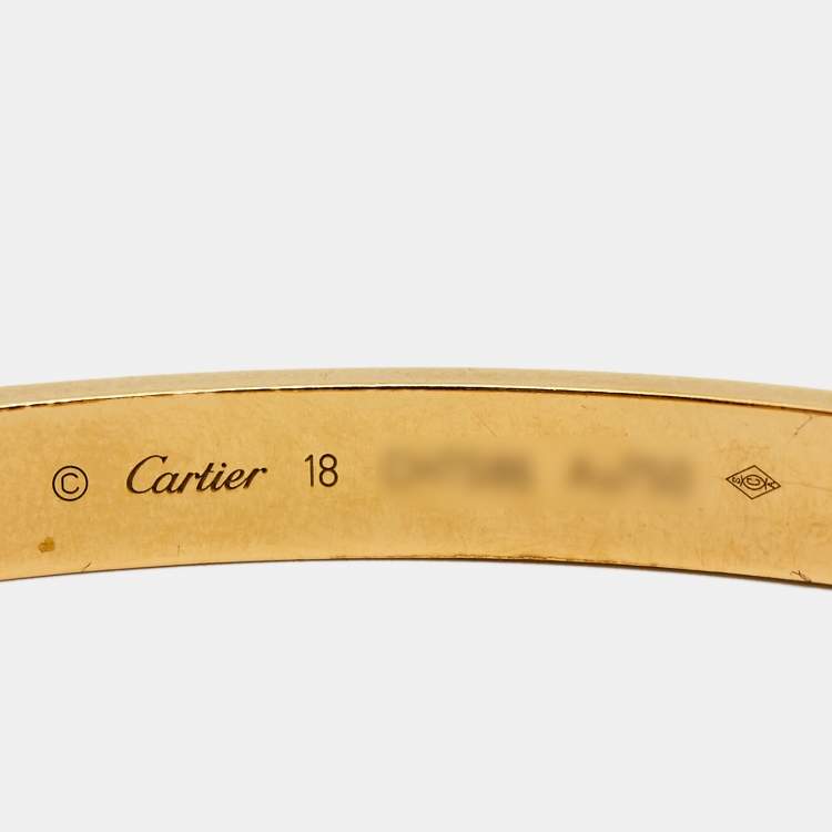 Pre Owned Cartier Love 18k Rose Gold Classic Model Bracelet 18