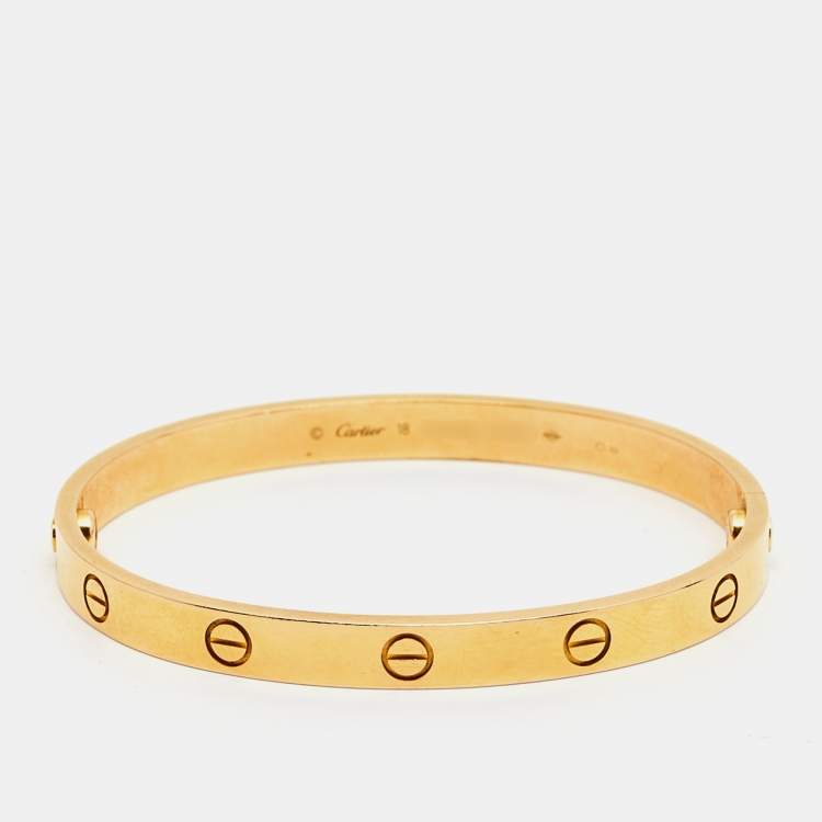 Pre Owned Cartier Love 18k Rose Gold Classic Model Bracelet 18