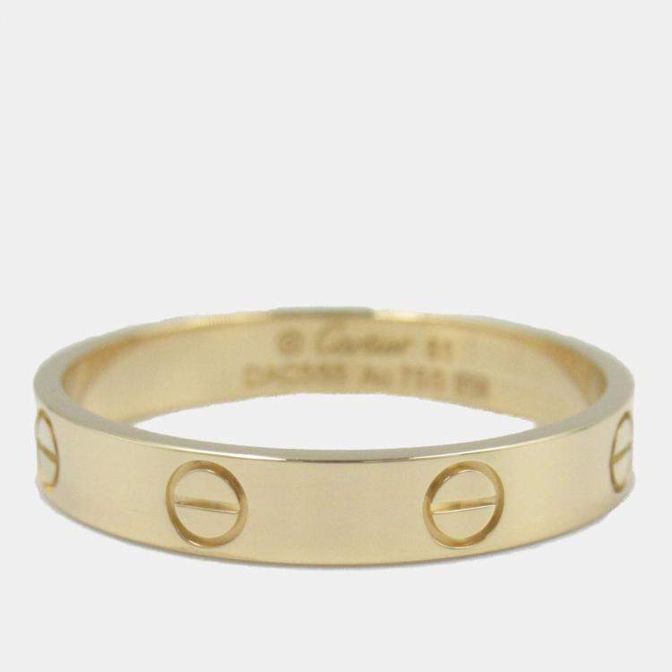 Pre Owned Cartier 18K Yellow Gold Mini Love Ring EU 61