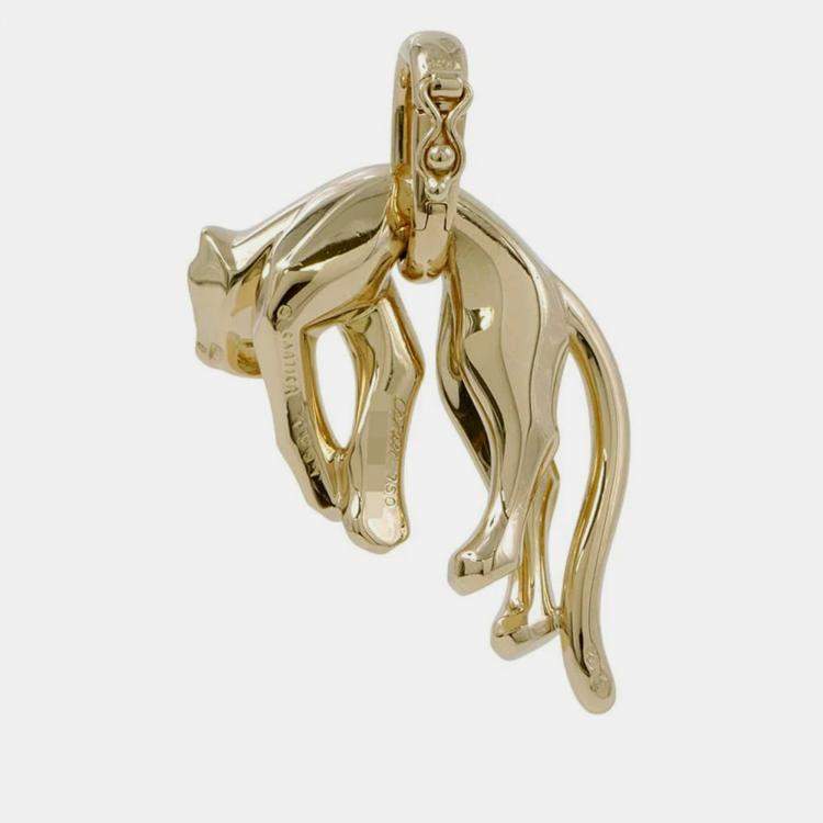 Pre Owned Cartier 18K Yellow Gold Panther Pendant 