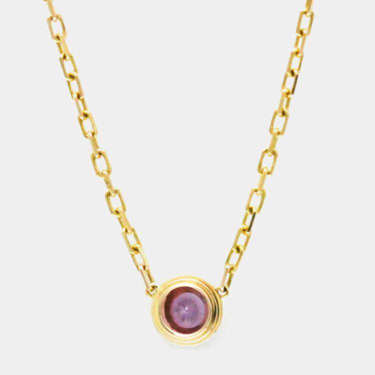 Pre Owned Cartier 18K Pink Gold Pink Sapphire D'Amour Necklace 