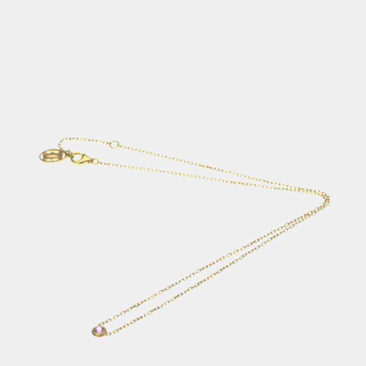 Pre Owned Cartier 18K Pink Gold Pink Sapphire D'Amour Necklace 