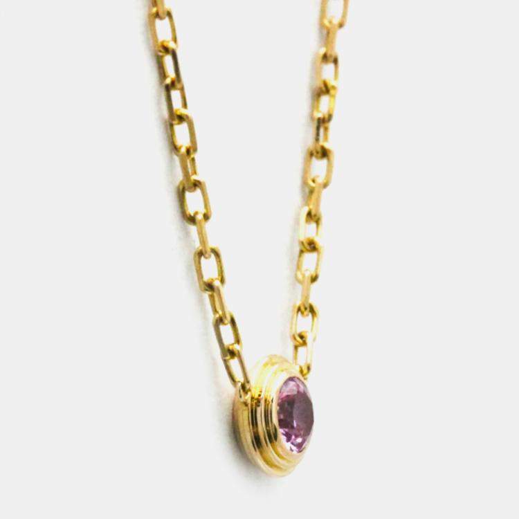 Pre Owned Cartier 18K Pink Gold Pink Sapphire D'Amour Necklace 