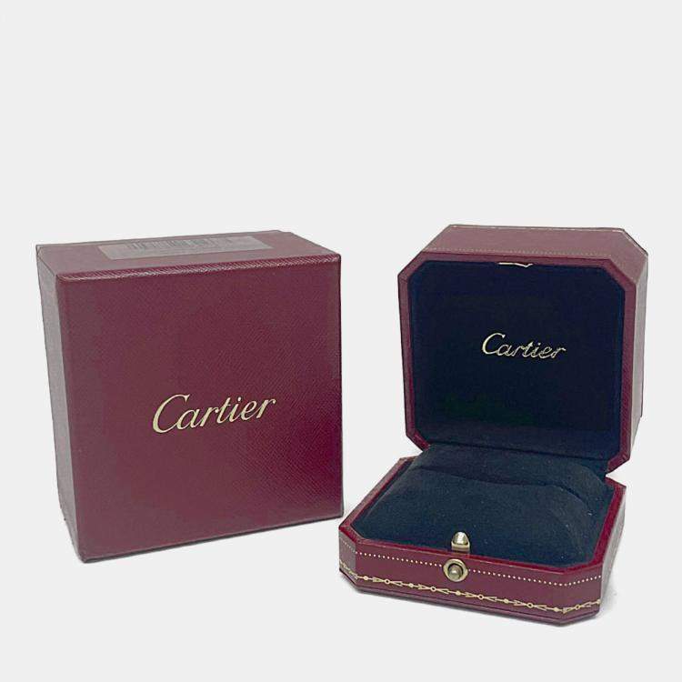 Pre Owned Cartier 18K White Gold and Diamond Lanieres Ring EU 49