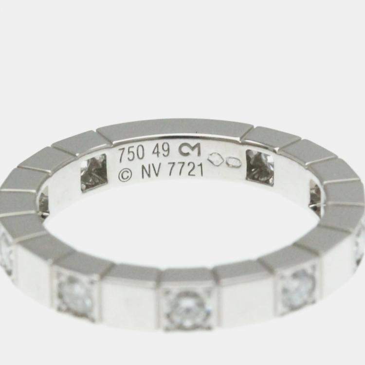 Pre Owned Cartier 18K White Gold and Diamond Lanieres Ring EU 49