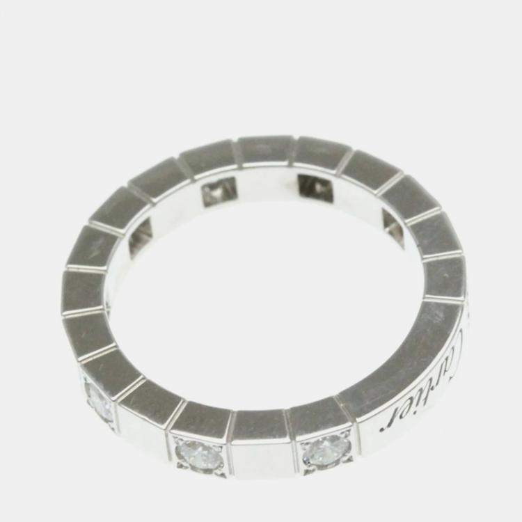 Pre Owned Cartier 18K White Gold and Diamond Lanieres Ring EU 49