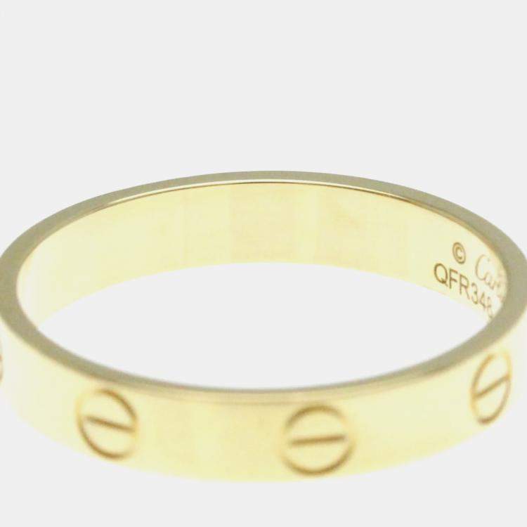Pre Owned Cartier 18K Yellow Gold Love Band Ring EU 57